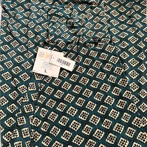 LuLaRoe Women’s Teal and White Geometric Skirt